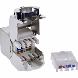 InLine Keystone RJ45 jack slim, SNAP-In, Cat.8.1, fascetta integrata
