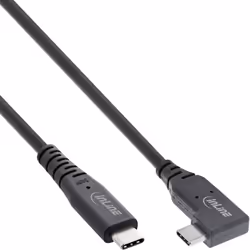 InLine Cavo USB4, USB-C, angolato singolo, PD 240W, 8K60Hz, TPE, nero, 1,5m, 1,5 m, USB C, USB C, USB4 Gen 3x2, 40 Gbit/s, Ne ...