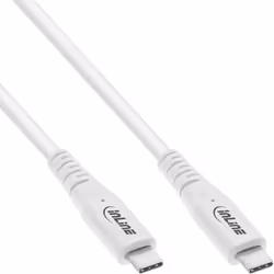 InLine Cavo USB4, USB-C maschio/maschio, PD 240W, 8K60Hz, TPE, bianco, 2m, 2 m, USB C, USB C, USB4 Gen 3x2, 40 Gbit/s, Bianco