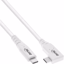 InLine cavo USB4, USB-C, un lato angolato, PD 240W, 8K60Hz, TPE, bianco, 1,5m, 1,5 m, USB C, USB C, USB4 Gen 3x2, 40 Gbit/s, ...