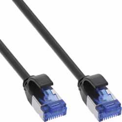 InLine Patchcord Slim, Cat.6A, S/FTP, TPE (LSZH), PoE, nero, 25m, 25 m, Cat6a, S/FTP (S-STP), RJ-45, RJ-45, Nero