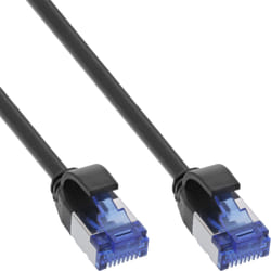 InLine Patchcord Slim, Cat.6A, S/FTP, TPE (LSZH), PoE, nero, 25m