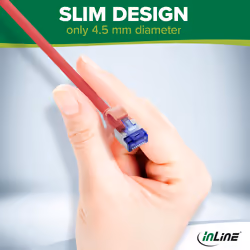 InLine Patchcord Slim, Cat.6A, S/FTP, TPE (LSZH), PoE, nero, 0,3m, 0,3 m, Cat6a, S/FTP (S-STP), RJ-45, RJ-45, Nero