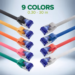 InLine Patchcord Slim, Cat.6A, S/FTP, TPE (LSZH), PoE, nero, 0,3m