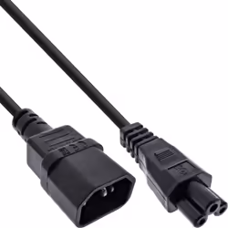 InLine Cavo di rete, da C14 femmina a C5 maschio, nero, 1m, 1 m, IEC C14, IEC C5, H05VV-F 3G 1