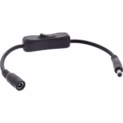 InLine Cavo DC con interruttore, maschio/femmina 5,5x2,5mm, AWG18, nero, 0,20m, 0,2 m, 5.5 x 2.5 mm, 5.5 x 2.5 mm, 12 V, 11.6 ...