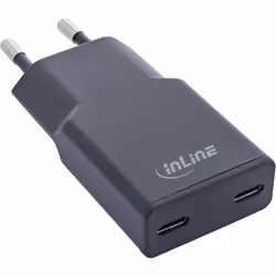 InLine Caricatore di alimentazione USB Dual USB-C, PD, PPS, 30W, nero