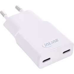 InLine Caricatore di alimentazione USB Dual USB-C, PD, PPS, 30W, bianco, Interno, AC, 20 V, 3 A, Bianco
