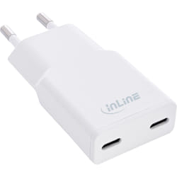 InLine Caricatore di alimentazione USB Dual USB-C, PD, PPS, 30W, bianco