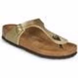 Sandali unisex Birkenstock Gizeh Bs Normale in camoscio oro, comfort e stile per adulti.
