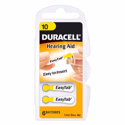 Duracell Hearing Aid DA10, Batteria monouso, 1,4 V, 6 pz, 3,6 mm, 5,8 mm, Bottone/moneta