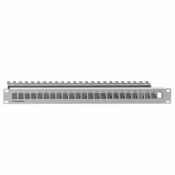 Rutenbeck PP-UM A-24/1, IEEE 802.3at, Cat6a, Grigio, Polibutilene Tereftalato (PBT), Zinco, Montaggio a rack, 1U