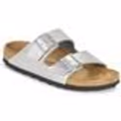Claquettes Arizona per donna di Birkenstock, colore argento.