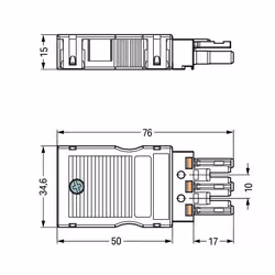 Wago 770-123 connettore impianto elettrico Base con pin - Vista aggiuntiva 2