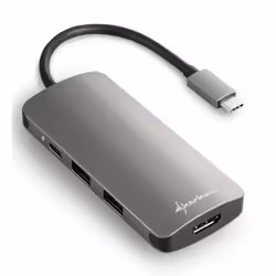 Sharkoon USB 3.0 Type C Multiport Adapter USB 3.2 Gen 1 (3.1 Gen 1) Type-C Grigio