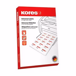 Kores L10541, Bianco, Rettangolo, Permanente, A4, Universale, Laser/Inkjet