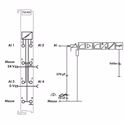 Wago 753-455 modulo di fieldbus Modulo di ingresso analogico