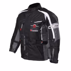 Modeka El Chango Giacca tessile per moto per bambini, nero-grigio, dimensione S 152