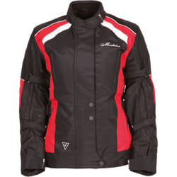 Modeka Janika Giacca tessile moto da donna, nero-rosso, dimensione 34 per donne