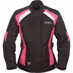 Modeka Janika Giacca tessile moto da donna, nero-rosa, dimensione 34 per donne