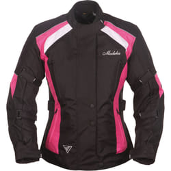 Modeka Janika Giacca tessile moto da donna, nero-rosa, dimensione 34 per donne