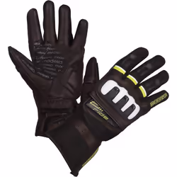 Modeka Air Ride Guanti moto, nero-bianco-giallo, dimensione S M per uomo