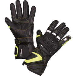 Modeka Daren Guanti moto, nero-bianco-giallo, dimensione S M per uomo
