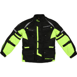 Modeka Tourex II Giacca tessile per moto ciclismo per bambini, nero-giallo, dimensione XS 140