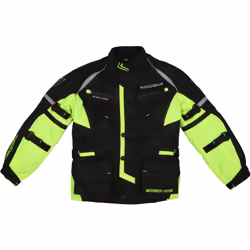 Modeka Tourex II Giacca tessile per moto ciclismo per bambini, nero-giallo, dimensione S 152