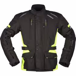 Modeka Striker II Pantaloni Tessili Motociclistici, nero-giallo, dimensione S per uomo