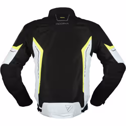 Modeka Khao Air Giacca tessile moto, nero-grigio-giallo, dimensione S per uomo