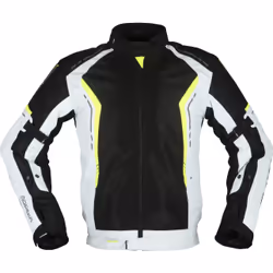 Modeka Khao Air Giacca tessile moto, nero-grigio-giallo, dimensione XL per uomo