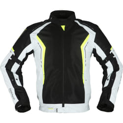 Modeka Khao Air Giacca tessile moto, nero-grigio-giallo, dimensione XL per uomo