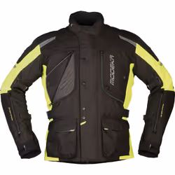 Modeka Aeris Giacca moto in tessuto, nero-giallo, dimensione 3XL per uomo