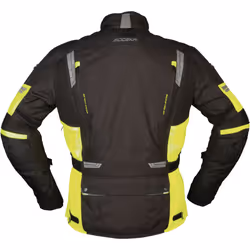 Modeka Aeris Giacca moto in tessuto, nero-giallo, dimensione 4XL per uomo