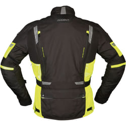 Modeka Aeris Giacca moto in tessuto, nero-giallo, dimensione 4XL per uomo