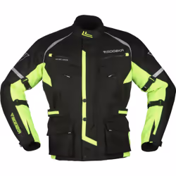Modeka Tarex Giacca tessile moto, nero-giallo, dimensione L per uomo