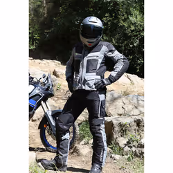 Modeka AFT Air Pantaloni in tessuto motociclistica, nero-grigio, dimensione 4XL per uomo