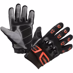 Modeka MX-Top Guanti bambino, nero-rosso, dimensione S per bambini