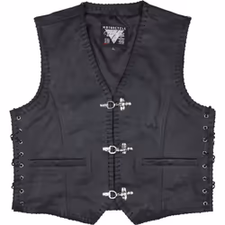 Modeka Badlands Gilet moto in pelle, nero, dimensione XL per uomo