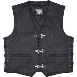 Modeka Badlands Gilet moto in pelle, nero, dimensione XL per uomo