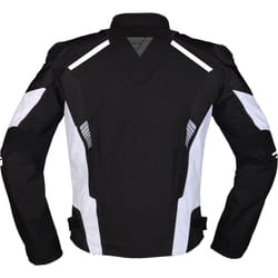 Modeka Lineos Giacca tessile moto, nero-bianco, dimensione M per uomo