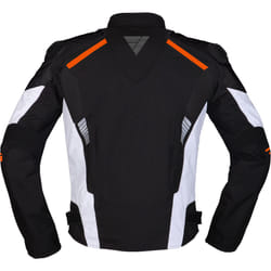 Modeka Lineos Giacca tessile moto, nero-bianco-arancione, dimensione M per uomo