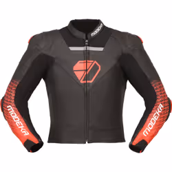 Modeka Yron Giacca in pelle moto, nero-rosso, dimensione 56 per uomo - Vista aggiuntiva 2