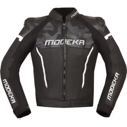 Modeka Valyant Giacca in pelle moto, nero-bianco, dimensione 52 per uomo