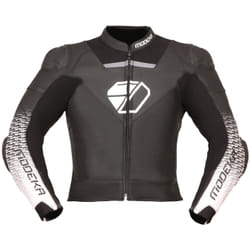 Modeka Yron Giacca in pelle moto, nero-bianco, dimensione 52 per uomo