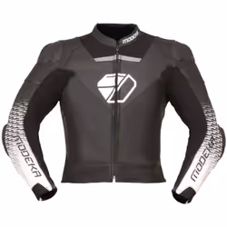 Modeka Yron Giacca in pelle moto, nero-bianco, dimensione 52 per uomo - Vista aggiuntiva 2