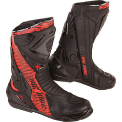 Modeka Yron Stivale da moto, nero-rosso, dimensione 45 per uomo