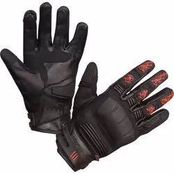 Modeka Ennos Guanti da moto, nero-rosso, dimensione 3XL per uomo