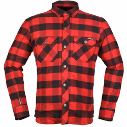 Modeka Nooner Camicia Moto, nero-rosso, dimensione M per uomo